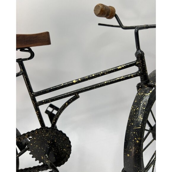 Vtg Metal & Wood Bicycle Home Decor, Wheels & Chain Turn - Picture 11 of 13